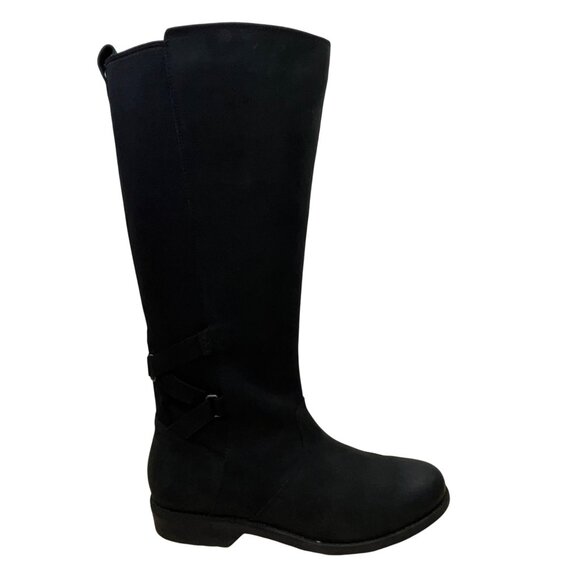 Teva Women's Black Leather Waterproof Ellery Tall Boots Size 11 - Picture 1 of 11